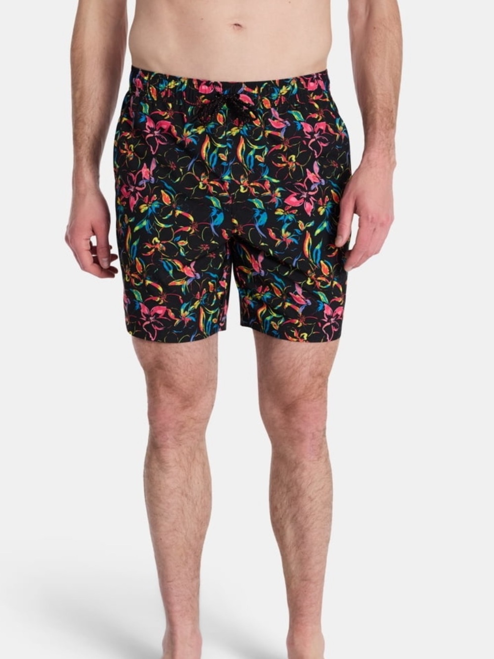 New Laguna swim Black Floral swim trunk with comfort liner Multicolor Print Mens